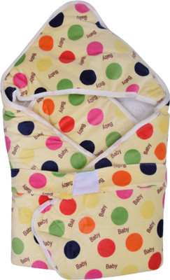 

Momsyard Polka  Hooded Baby Blanket(Polyester, Yellow