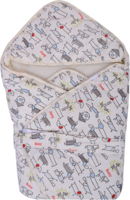

Momsyard Animal, Printed  Hooded Baby Blanket(Polyester, White