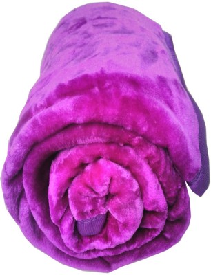 TrueValue Creations Solid Single Mink Blanket for  Heavy Winter(Polyester, Purple)