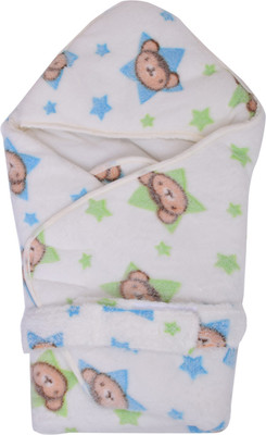 

Momsyard Animal, Printed  Hooded Baby Blanket(Polyester, White Stars