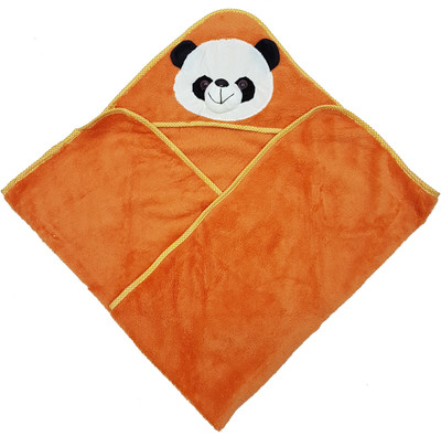 

GoodStart Embroidered  Hooded Baby Blanket(Polyester, Orange
