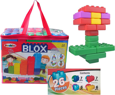 

HALO NATION Jumbo Blocking Blocks - Large Blocks of Construction Assembly - 26 Units - Big Size Blocks(Multicolor)