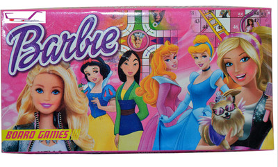 

Origin Barbie 2 in 1 board game Ludo and snake & ladder Board Game