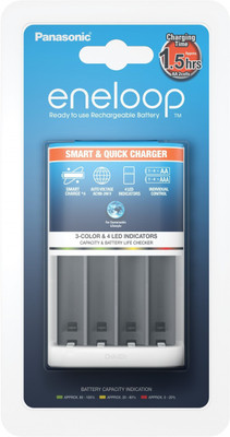 

Panasonic eneloop charger BQ-CC55N Camera Battery Charger(White)