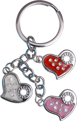 

Oyedeal Tricolor Studded Hearts Key Chain(Multicolor)