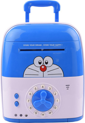 

Aarushi Money Safe Kids Piggy Savings ATM Bank with Electronic Lock (Blue) Coin Bank(Blue)