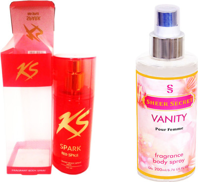 

KamaSutra RED SPICE with SHEER SECRET VANITY WOMEN(Set of 2)