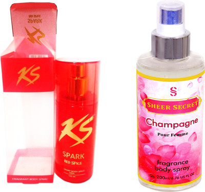 

KamaSutra RED SPICE with SHEER SECRET CHAMPAGNE WOMEN(Set of 2)
