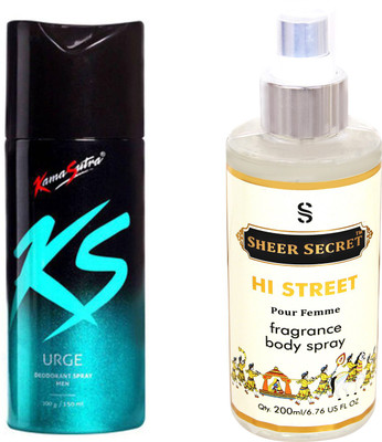 

KamaSutra URGE with SHEER SECRET HI STREET WOMEN(Set of 2)