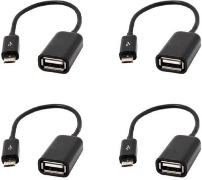 

JBT Micro USB OTG Cable for Tablets and Mobiles ( Pack of 4 Black ) OTG Cable(Black)