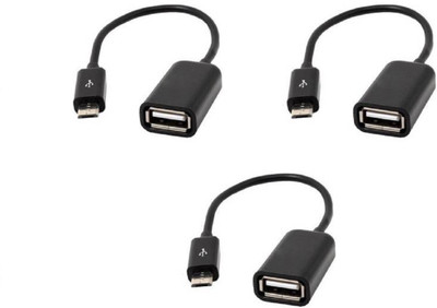 

JBT Micro USB OTG Cable for Tablets and Mobiles ( Pack of 3 Black ) OTG Cable(Black)