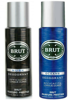 

Brut Oceans+Musk Efficacite Longue Duree Deodorant 200ml(Pack of 2) Deodorant Spray - For Men(200 ml, Pack of 2)