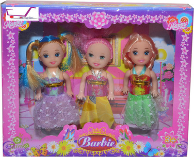 

Origin Barbie Mini Doll Set Of 3(Multicolor)