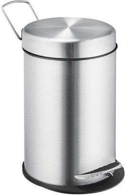 

Meded SS Steel Finish Bin with Plastic Bucket for Home, Office, Kitchen, Bathroom, 5 liters (7" x 10") Steel Dustbin(Silver)