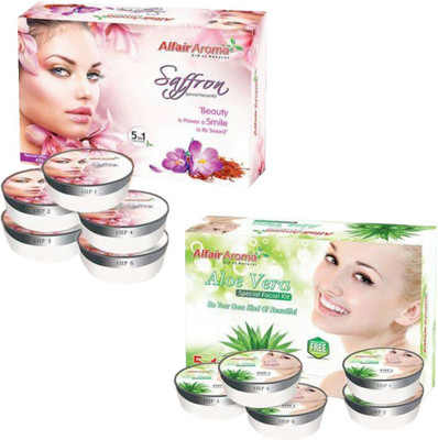 

Alfair Aroma Saffron Aloe Vera facial Kit 900 g(Set of 2)