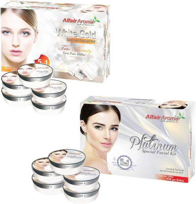 Alfair Aroma White Gold Platinum Facial Kit 900 g(Set of 2)