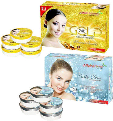 

Alfair Aroma 24k Gold Party Glow Special Facial Kit 900 g(Set of 2)
