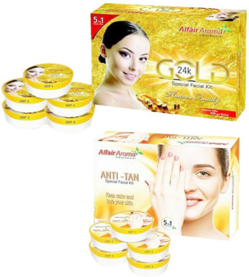 

Alfair Aroma 24k Gold Anti Tan Special Facial Kit 900 g(Set of 2)
