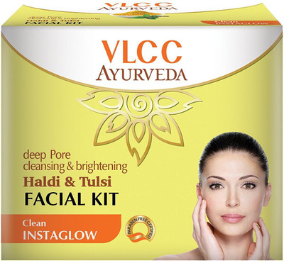 

VLCC Ayurveda Deep Pore Cleansing & Brightening Haldi & Tulsi Facial Kit, 50 g