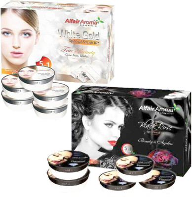 

Alfair Aroma White Gold Black Rose Facial Kit 900 g(Set of 2)