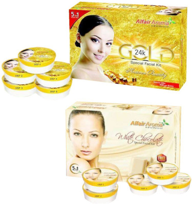 

Alfair Aroma 24k Gold White Chocolate Facial Kit 900 g(Set of 2)