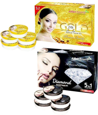 

Alfair Aroma 24k Gold Diamond Special Facial Kit 900 g(Set of 2)