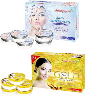 

Alfair Aroma Skin Whitening 24k Gold Special Facial Kit 900 g(Set of 2)