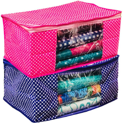 KUBER INDUSTRIES Designer Cotton Quilted Polka Dots Saree Cover PolkaNSC011(Multicolor)