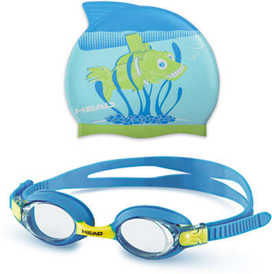 

Head Meteor Goggle Cap Set Kids Swimming Goggles(Blue, Green)