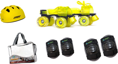 

Jaspo Players Intact Yellow Senior Skates Combo (skates+helmet+knee+elbow+bag)suitable for age 6 to 14 years Skating Kit