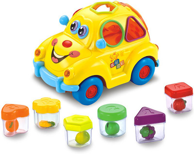 

Kiditos Baby Electronic Fruit Car with Music & Light & Puzzle & Fruit Shape Sorters Learning Educational Toy(Multicolor)