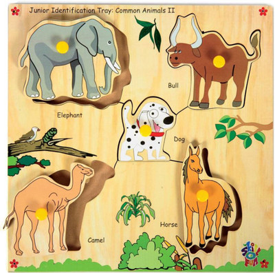 

J H Traders Common Animal Wooden Educational Tray for kids(Multicolor)