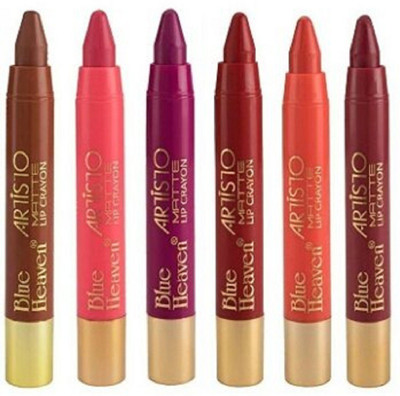 

Blue Heaven ARTISTO VELVET MATTE LIP CRAYON, COMBO OF 6 HOT COLOUR SHADE BY BEAUTY & CARE(MULTICOLOR, 3.2 g)