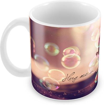 

Tuelip Printed Hug Me Tea & Coffee Ceramic Mug(350 ml), Multicolor