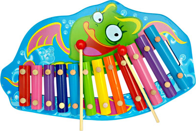 

Trinkets & More - Large Xylophone (12 nodes) with 2 Wooden Mallets | Musical Toy Sea Animal Themed | Early Educational Toys for Toddlers Kids 2 + Years(Multicolor)