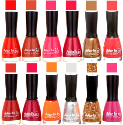 

Fashion Bar Candy different Disco Shades Nail polish combo 1293 Multicolor(Pack of 12)