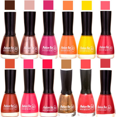 

Fashion Bar Deep Brown,Shimmer Pink,Purple,Peach,Yellow,Pink,Nude Brown,Royal Pink,Shimmer Mazanta,Copper,Deep Pink,Mauvish Pink Nail Polish Deep Brown,Shimmer Pink,Purple,Peach,Yellow,Pink,Nude Brown,Royal Pink,Shimmer Mazanta,Copper,Deep Pink,Mauvish Pi