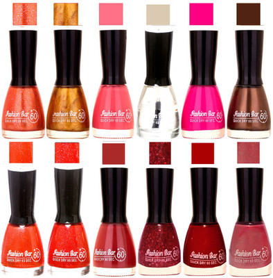 

Fashion Bar Candy different Disco Shades Nail polish combo 1261 Multicolor(Pack of 12)