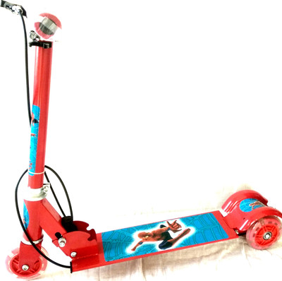 

KT BROTHERS 3 WHEEL SCOOTER WITH LED LIGHTS, HAND BRAKE AND BELL(Red)