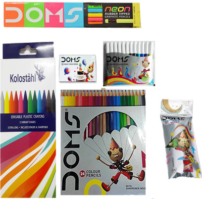 

DOMS NEON RUBBER Pencil(Set of 6, Multicolor)