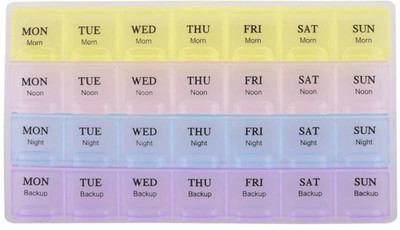 

Imago Medicine Organizer and Medicine Box or Pill Box as a weekly or monthly medicine storage with flexibility of 2 to 4 times a day convenience and many colors to choose from Pill Box Pill Box(Multicolor)