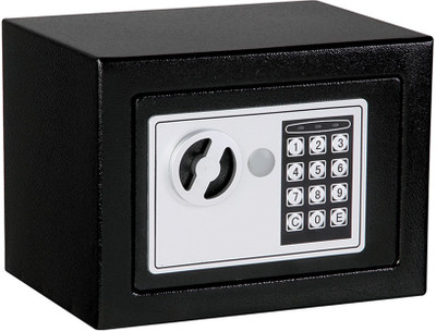 

Sukot Safe Jewelry Cash Locker Black Steel Digital Electronic Safe Coded Box Home Office Hotel Safe Locker(Key Lock)