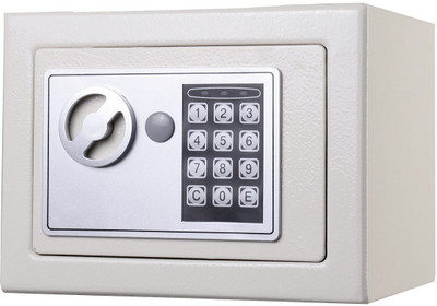 

Sukot Small White Digital Electronic Safe Box Keypad Lock Home Office Hotel Gun Safe Locker(Key Lock)