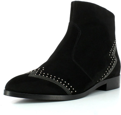 

Saint G Black Leather Boots For Women(Black