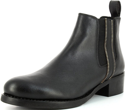 

Saint G Black Leather Boots For Women(Black