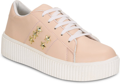 

Get Glamr Genette Sneakers For Women(Beige, Pink