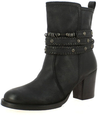 

Saint G Black Leather Boots For Women(Black