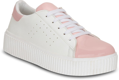 

Get Glamr Bertie Low-top Sneakers For Women(White, Pink