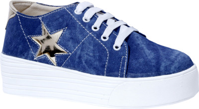 

MR R KING&QUEEN Sneakers For Women(Blue, Silver