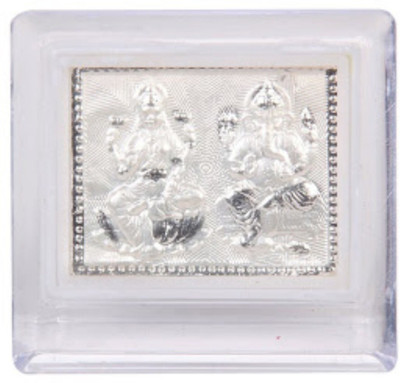 

Amman Gold & Diamond LLP 999 Pure Silver Lakshmi Ganesha Self Stand Photo Frame Decorative Showpiece - 5 cm(Silver, Silver)